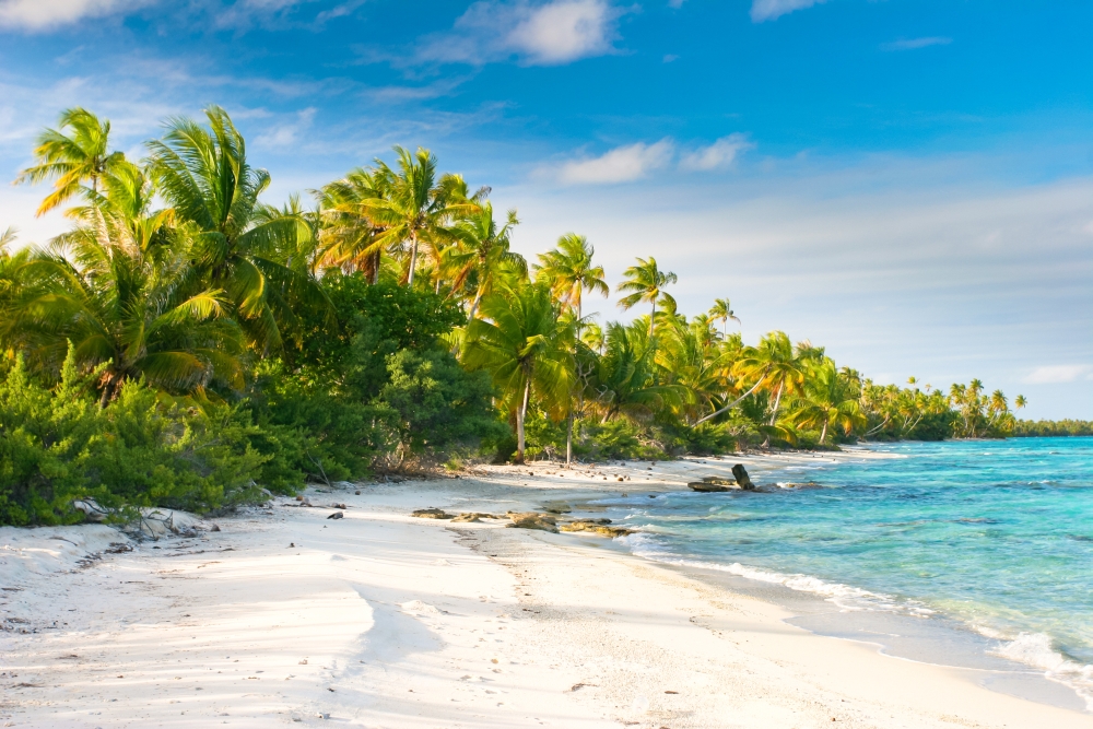Francouzská Polynésie, Fakarava - nádherné pláže pro milovníky potápění a šnorchlování.